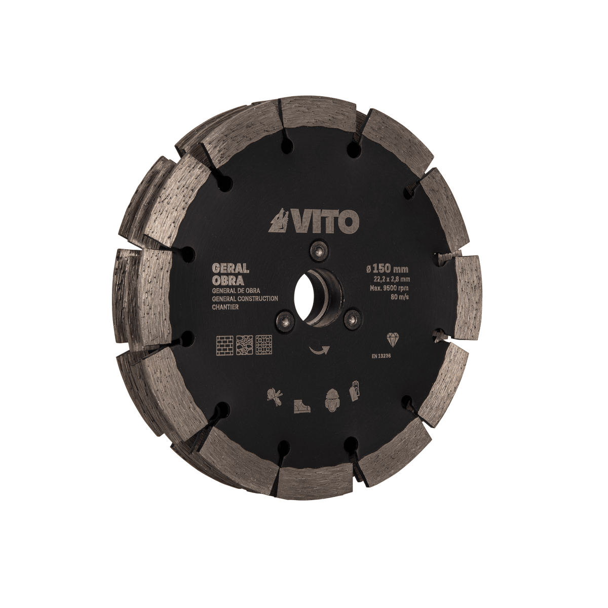 Disco de Diamante Segmentado General de Obra PRO 3 EN 1 150MM VITO VIDGOP3150