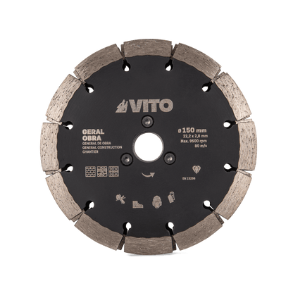 Disco de Diamante Segmentado General de Obra PRO 3 EN 1 150MM VITO VIDGOP3150