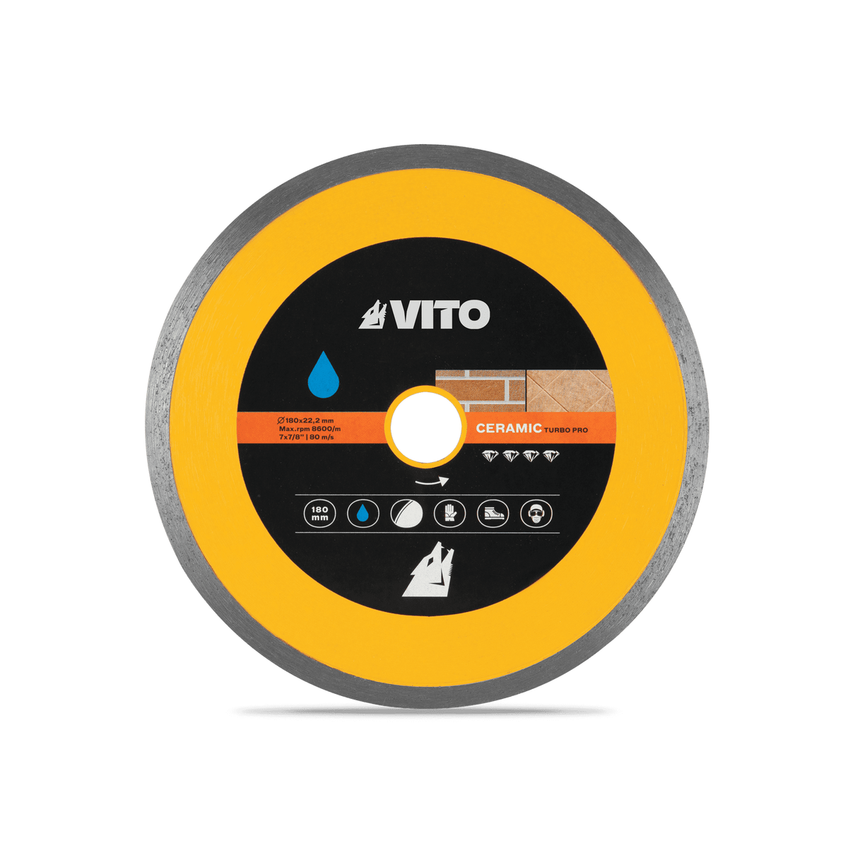 Disco de Diamante para Corte Húmedo de Cerámica 180MM VITO VIDH180