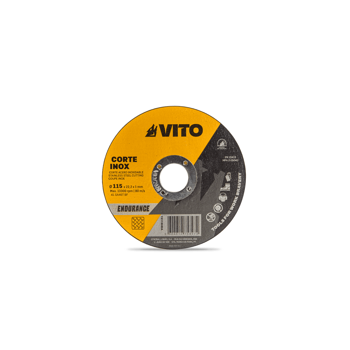 Disco de Corte Acero Inoxidable Endurance VITO