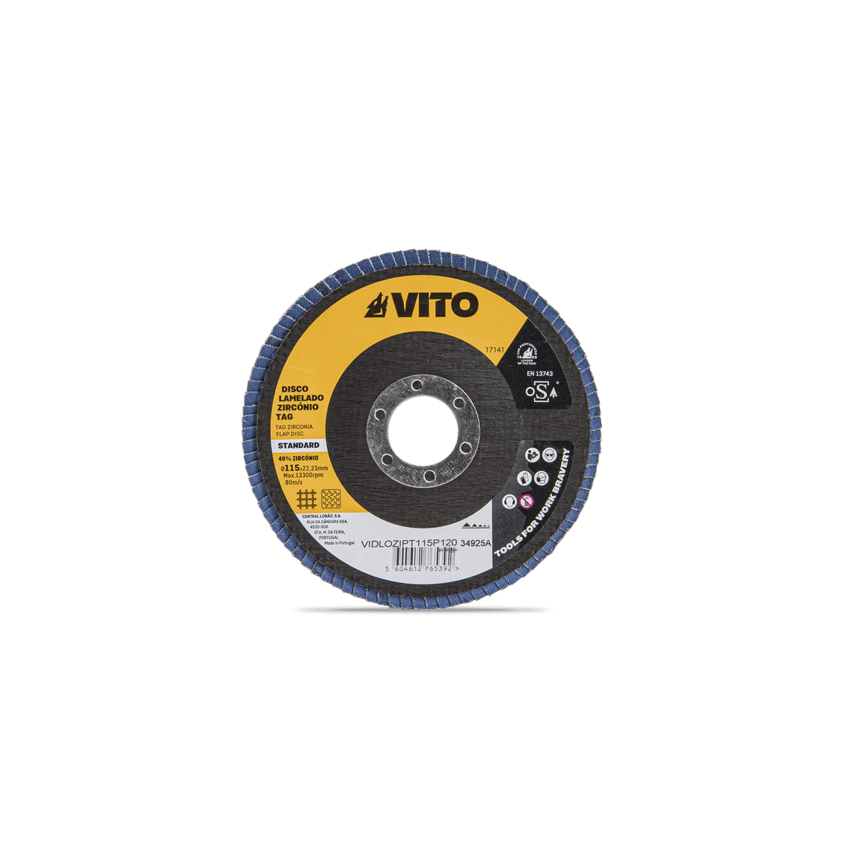 Disco de Láminas de Zirconio Industrial Premium Tag VITO