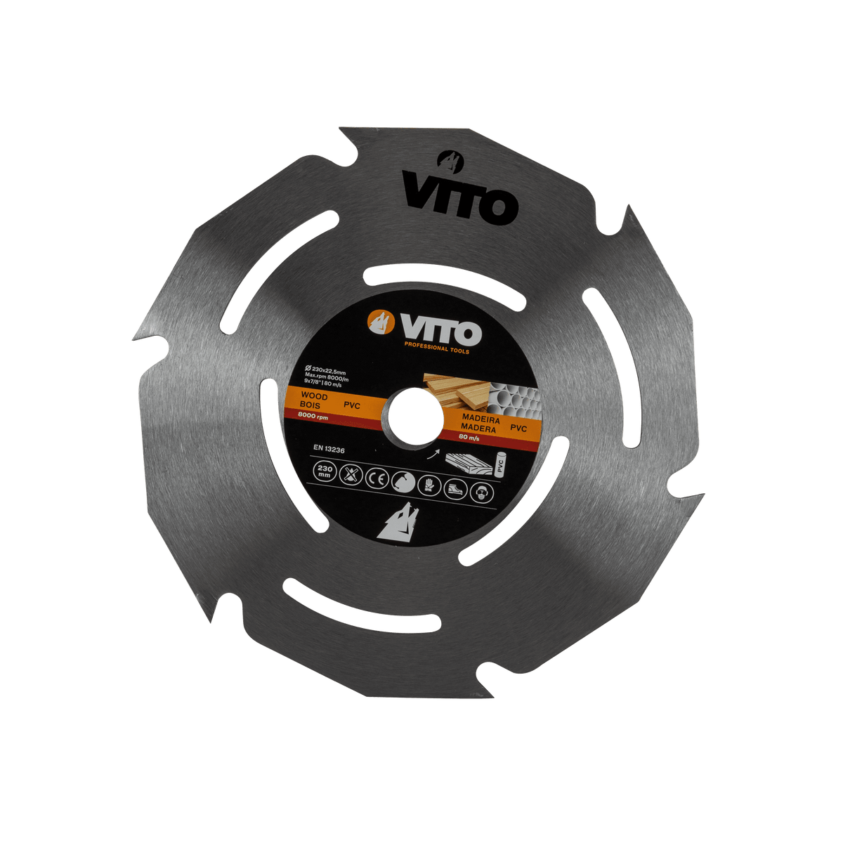 Disco de Corte Madera para Amoladora 230 mm VITO VIDM230