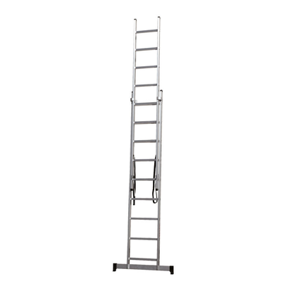 Escalera Doble Extensible con Peldaños Cuadrados 2 x 14 Peld. - 3,87 x 6,57 m VITO VIEDQ4