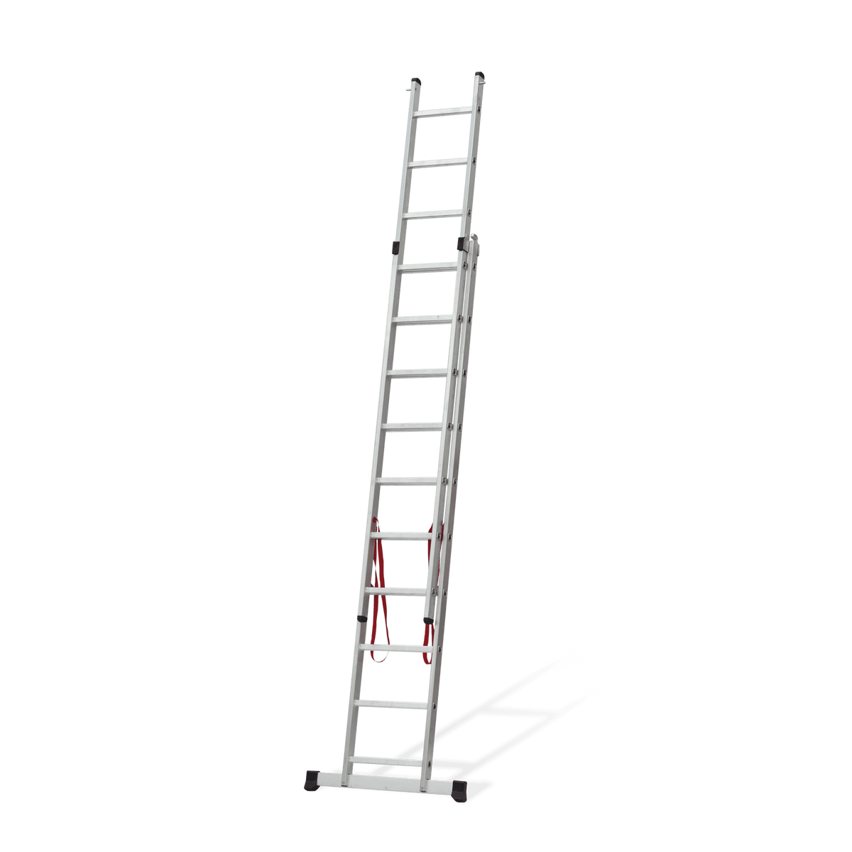 Escalera Doble Extensible con Peldaños Cuadrados 2 x 14 Peld. - 3,87 x 6,57 m VITO VIEDQ4