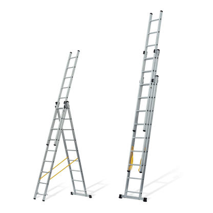 Escalera Triple Extensible con Peldaños Cuadrados 3X4 M VITO VIETQ4