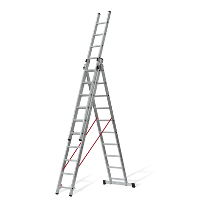 VITO Escalera Triple Extensible Con Peldaños Cuadrados 3X3,5 M