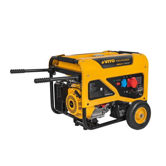 GENERADOR TRIFASICO 8KVA ARRANQUE ELÉCTRICO RUEDAS Y EMPUÑ.
