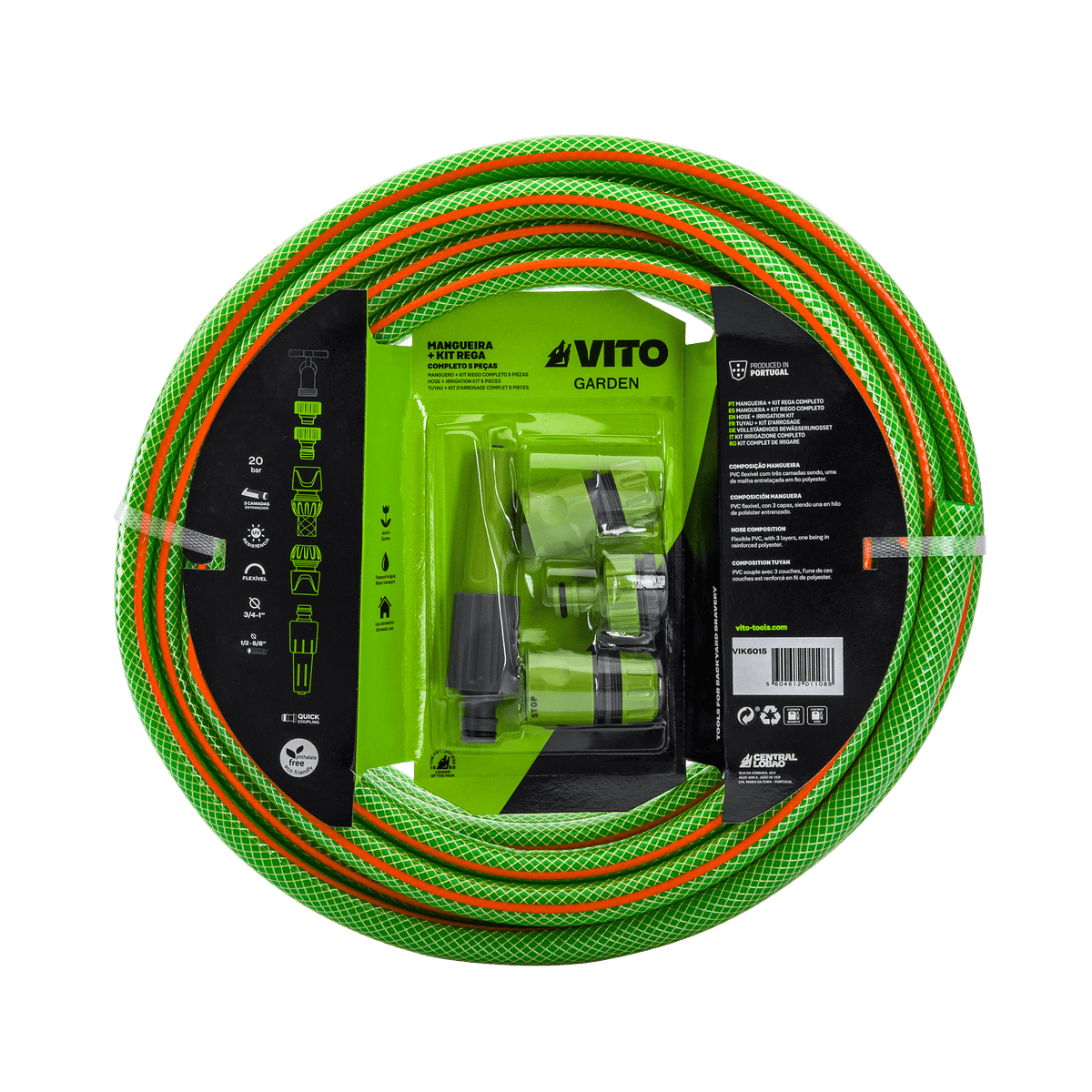 Kit de Riego Completo con Manguera 15MM - 5/8" 15 m VITO VIK6015