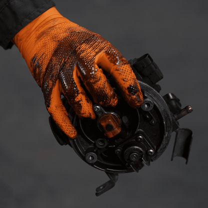 Guante de Nitrilo Ultrarresistente Naranja sin Polvo – 50 UN VITO