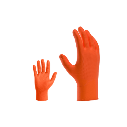 Guante de Nitrilo Ultrarresistente Naranja sin Polvo – 50 UN VITO