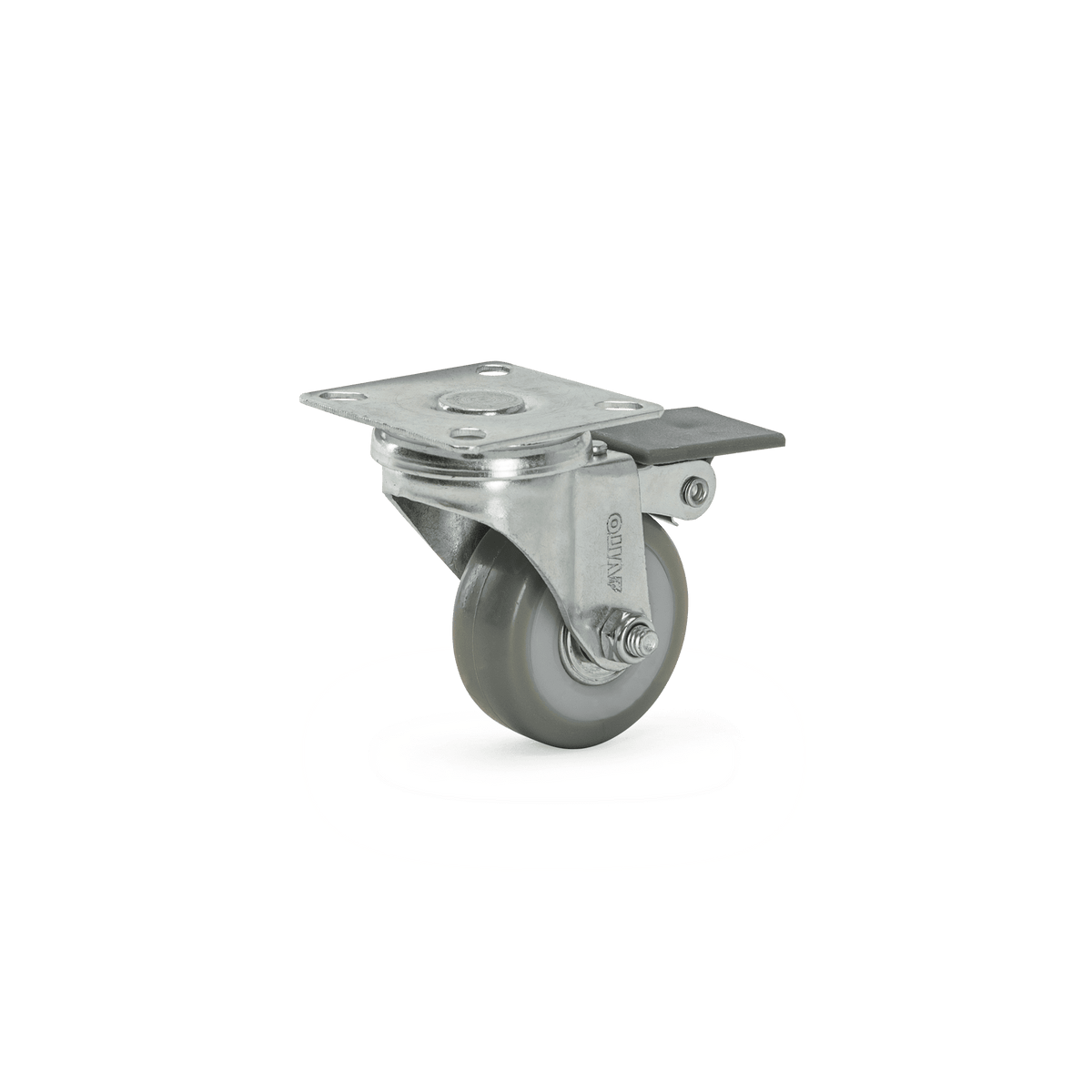 Rueda Giratoria PVC Gris con Freno Plástico 50MM VITO VIRGTPPVCCZ50