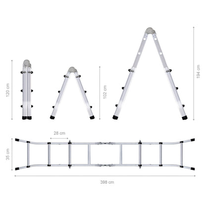 Escalera Telescópica Multiuso de Aluminio WK700110 / WK700120 150 kg