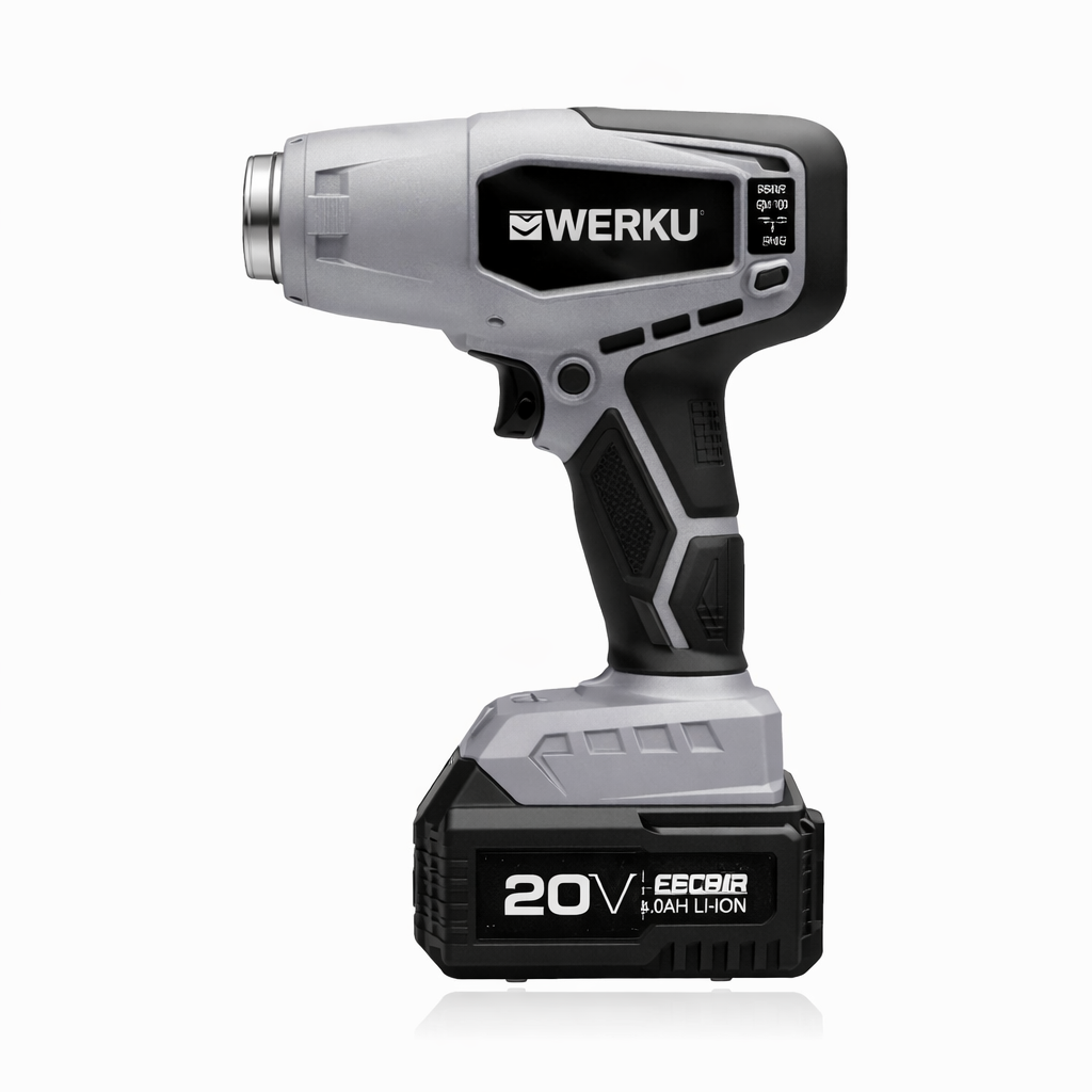 Werku WK403740 Pistola Aire Caliente Inalámbrica 20V Digital 20-600ºC