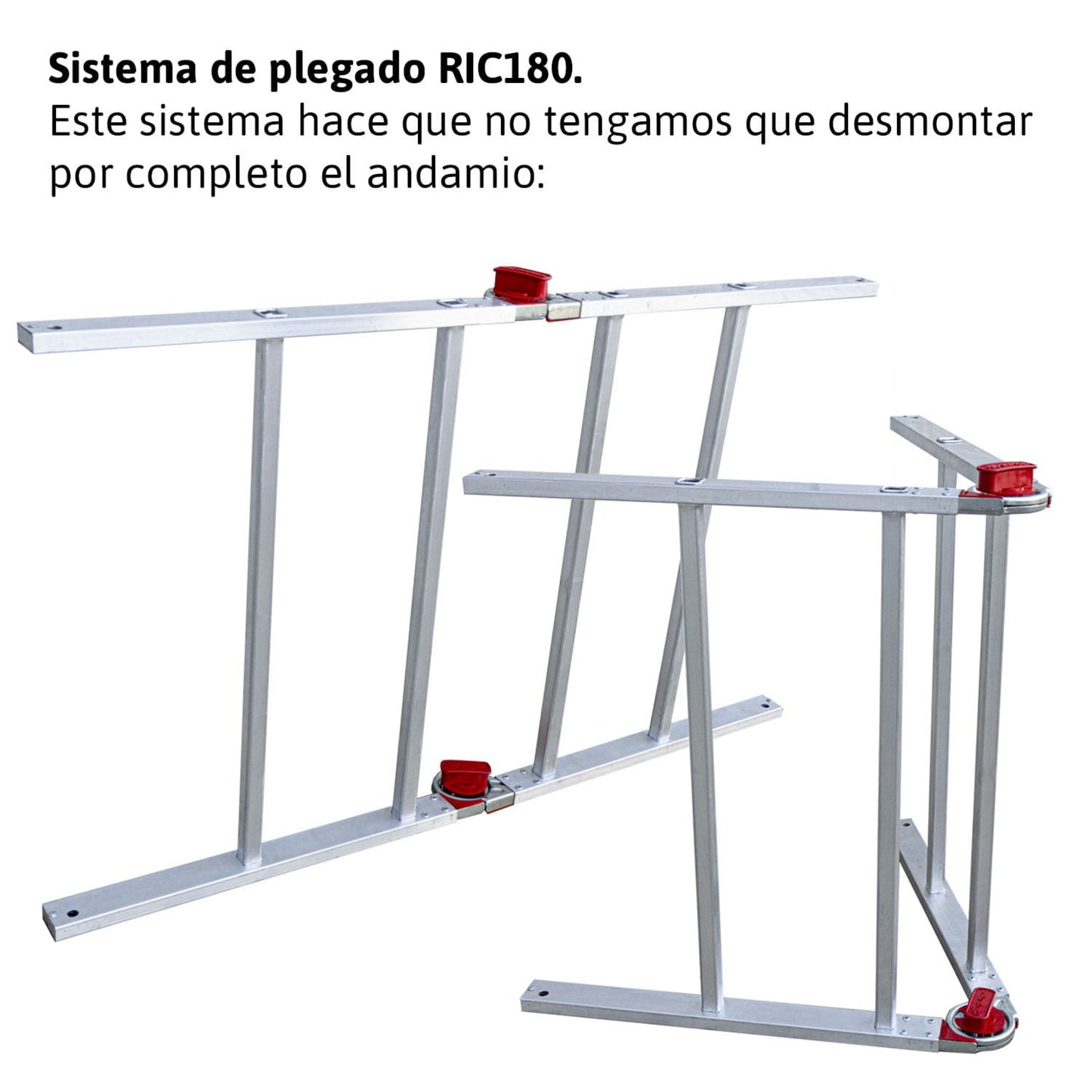 Andamio Aluminio con ruedas y plataforma de 180x105