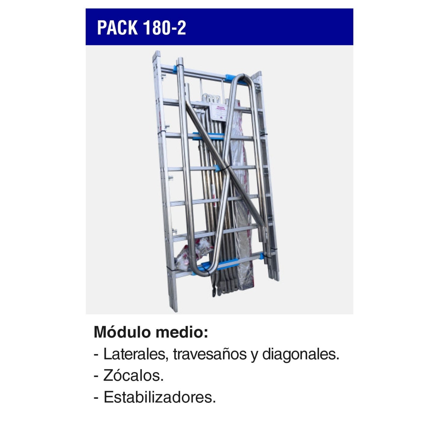 Échafaudage en aluminium avec roues et plateforme 180x105