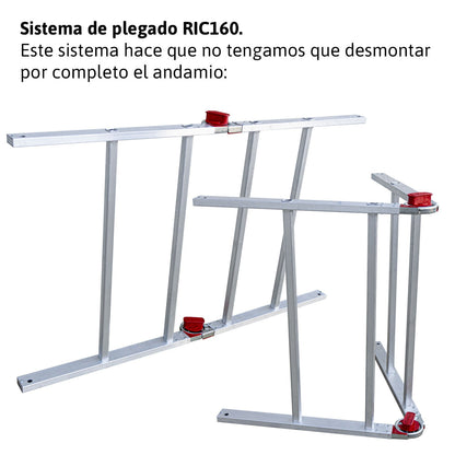 Andamio Aluminio con ruedas y plataforma de 160x80