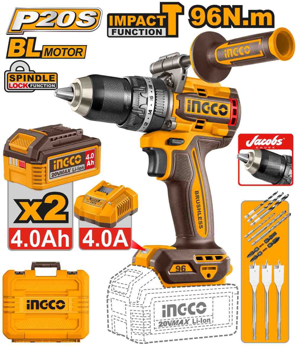 Taladro Atornillador 20V 96Nm INGCO