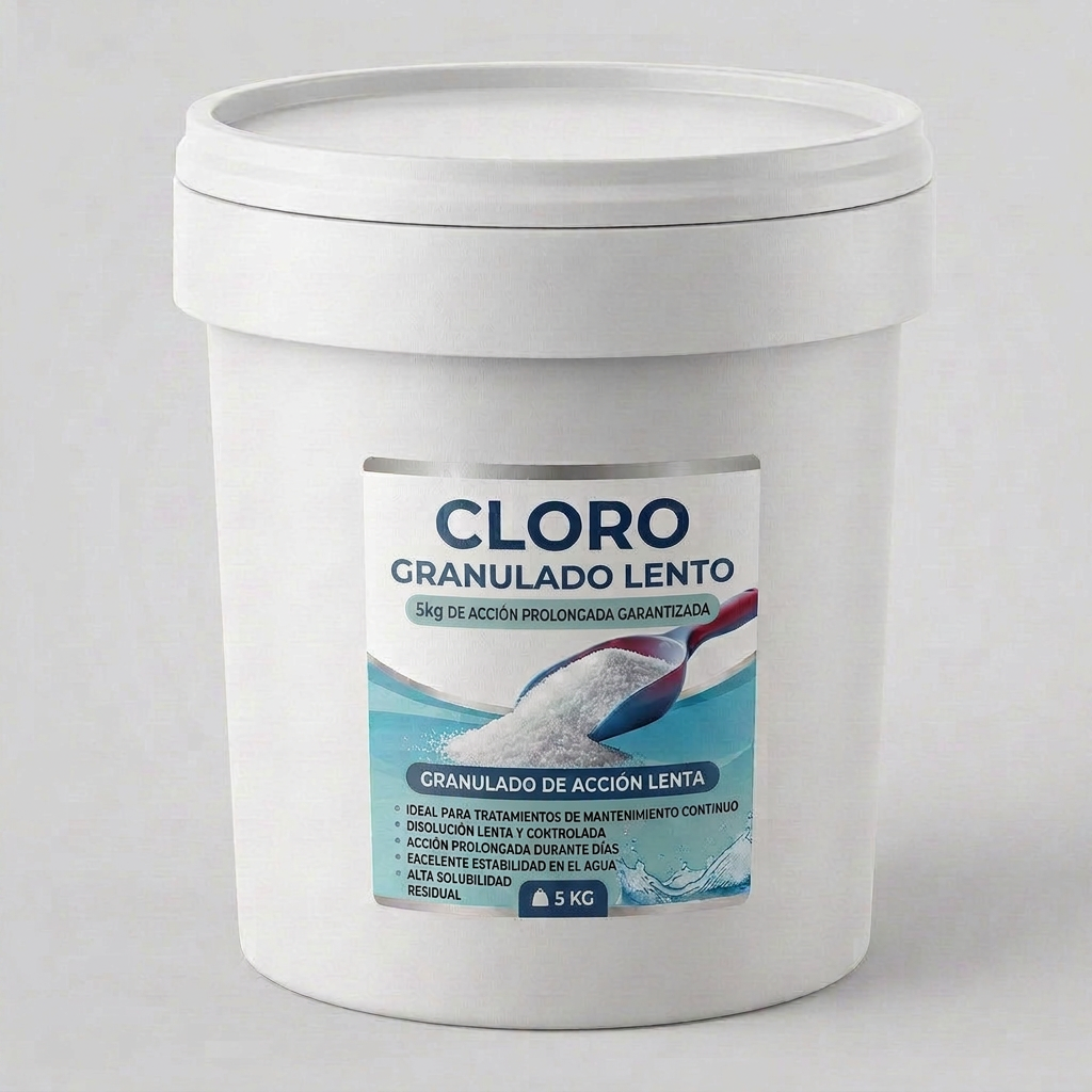 Cloro Granulado Lento para Piscina TRICLORO GR-90 | 90% Cloro Activo | Dosificación Precisa 5KG y 25KG