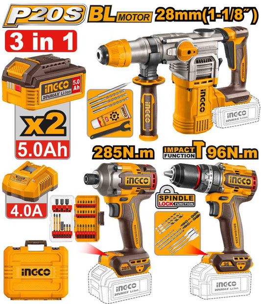 Kit 3 Maq. ATOR/66+ATOR Impacto+combinado INGCO