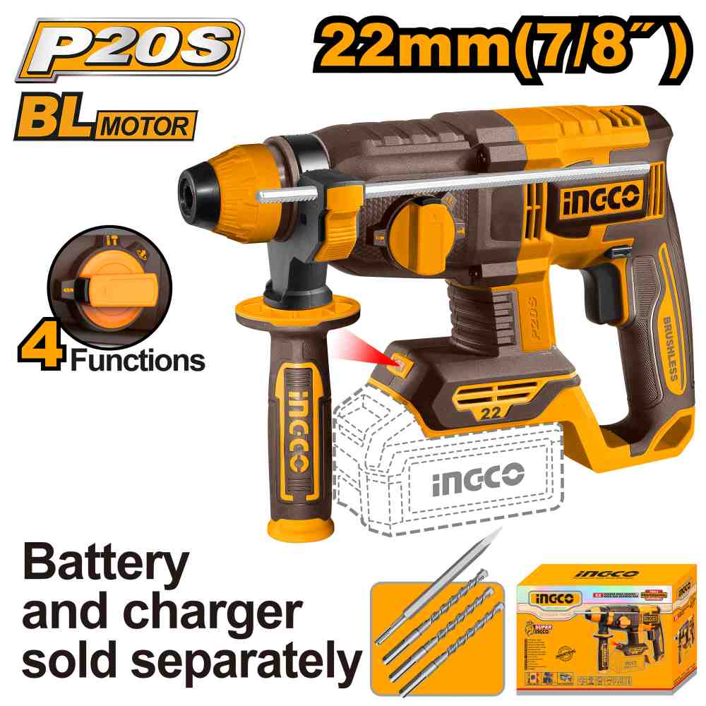 Martillo Combinado Demoledor 22mm 20 V * No Incluye Car/bat INGCO
