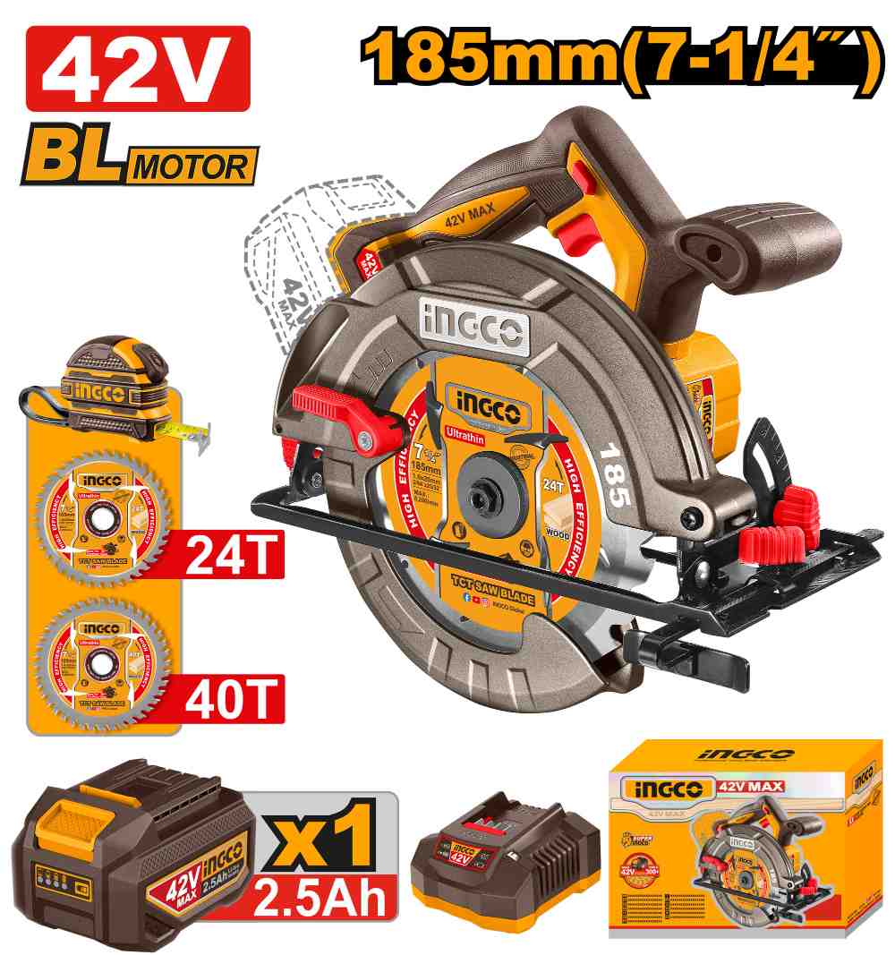 Sierra Circular 42 V 185 Mm INGCO