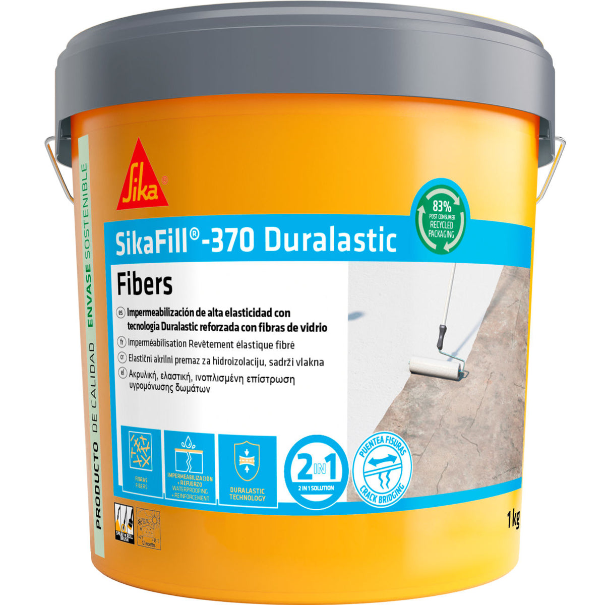Sika SikaFill-370 Fibers impermeabilizante acrílico con fibras para cubiertas y terrazas
