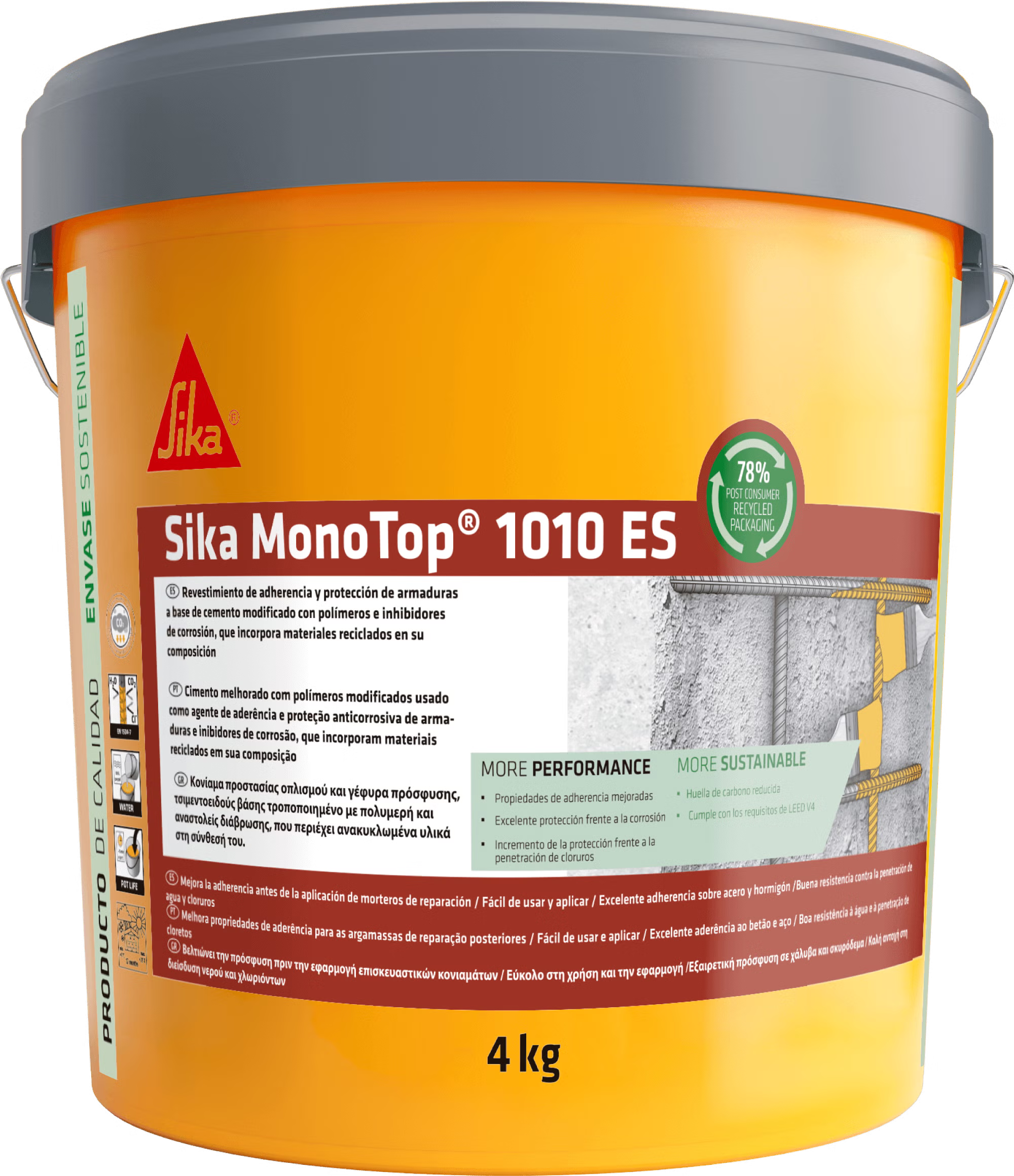 Sika MonoTop-1010 ES pasivador de armaduras en bote de 4 kg