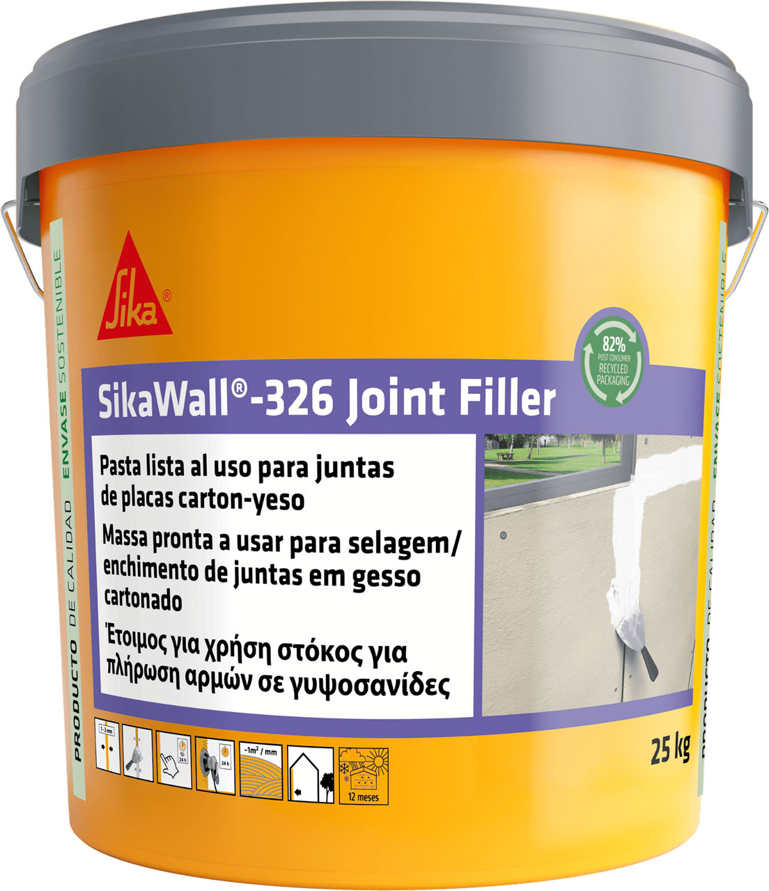 Sika SikaWall-326 Joint Filler pasta de juntas para placas de yeso laminado en bote