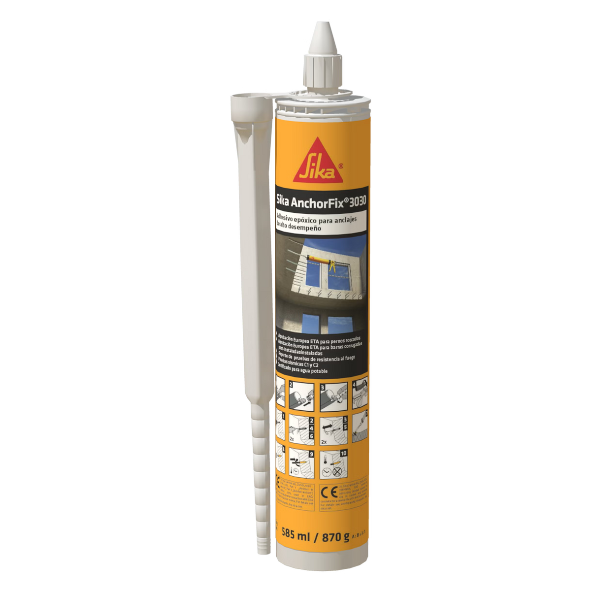 Sika AnchorFix-3030 resina epoxi para anclajes químicos en cartucho