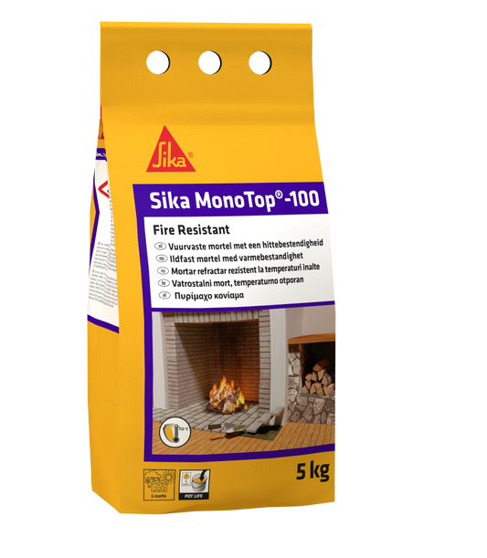Sika MonoTop-100 Fire Resistant mortero refractario en bolsa de 5 kg