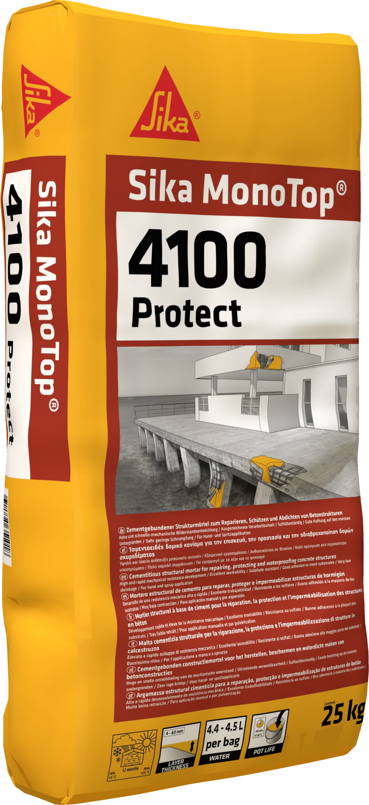 Sika MonoTop-4100 Protect mortero de reparación R4 en saco de 25 kg