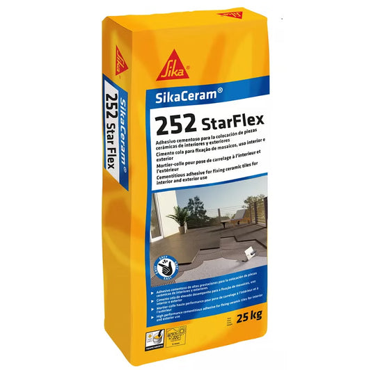 Sika SikaCeram-252 StarFlex cemento cola flexible C2TE S1 en saco de 25 kg