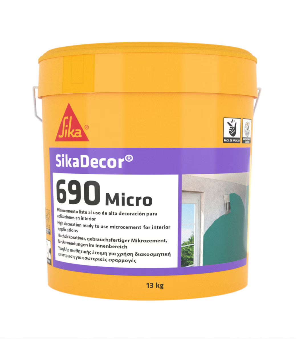 Sika SikaDecor-690 Micro microcemento listo al uso en cubo de 13 kg