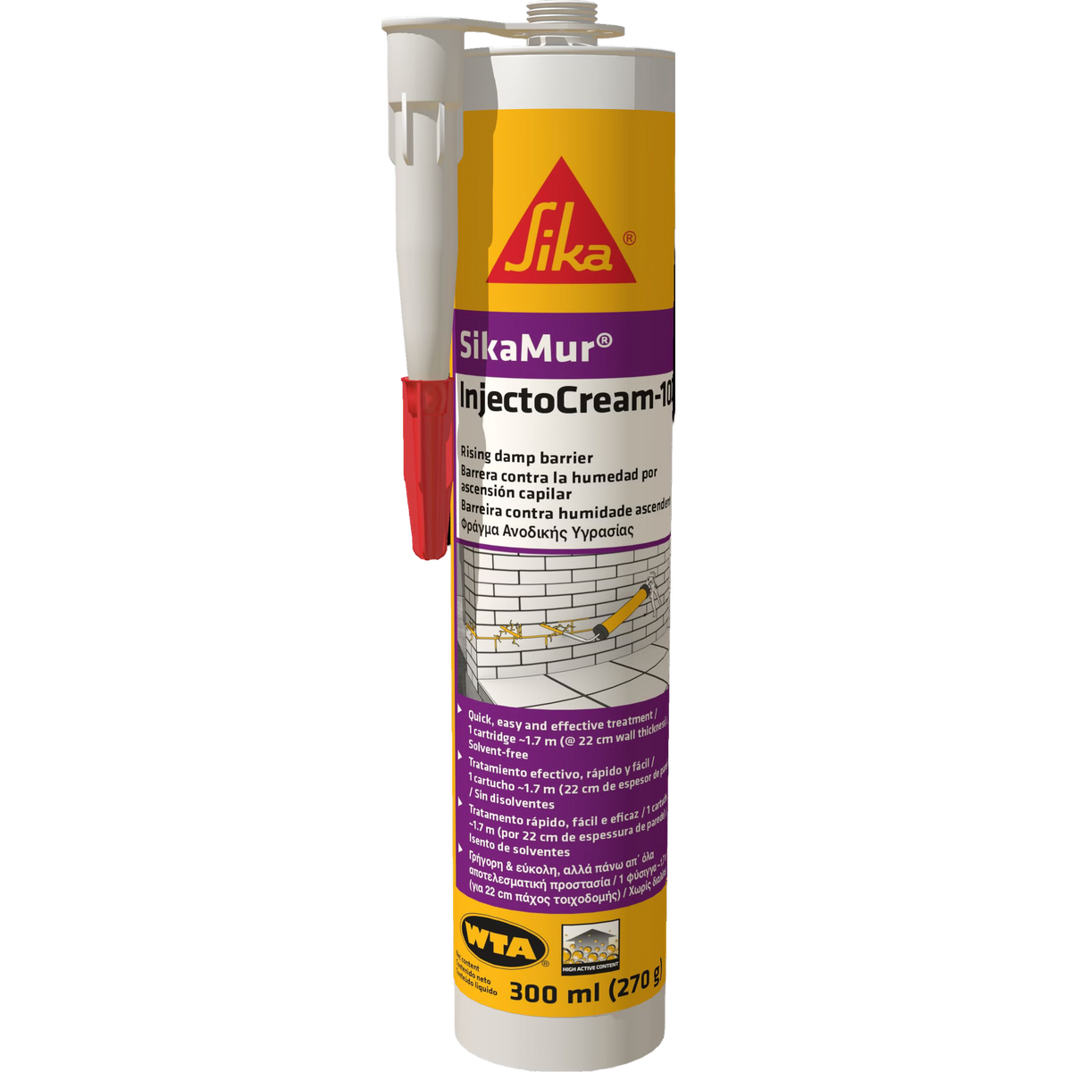 Sika SikaMur InjectoCream-100 crema de silanos contra humedad por capilaridad