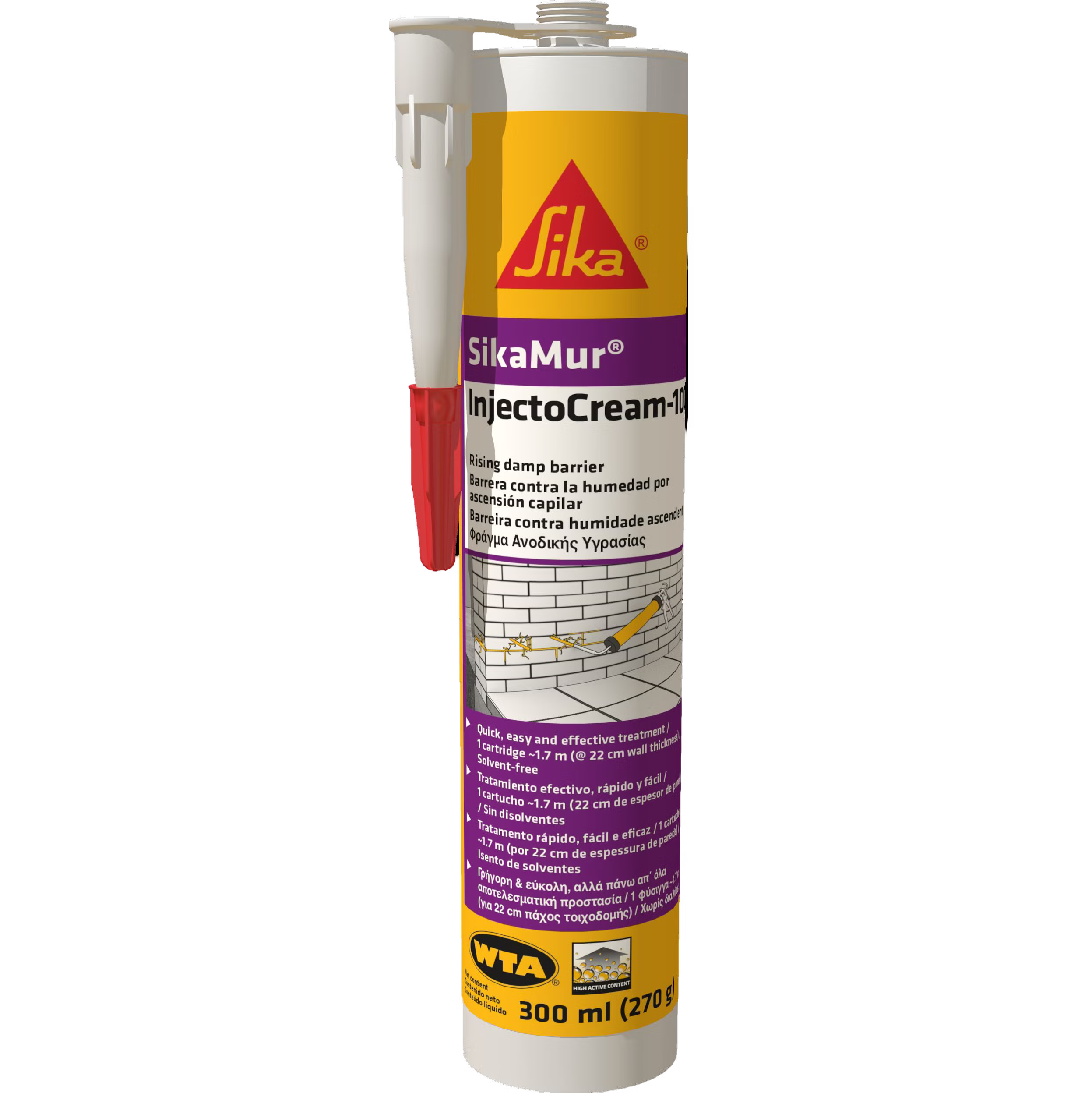 Sika SikaMur InjectoCream-100 crema de silanos contra humedad por capilaridad