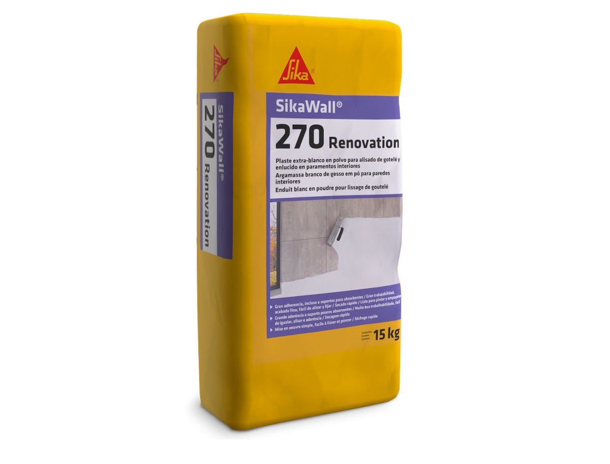 Sika SikaWall-270 Renovación plaste en polvo para renovar paredes en saco de 15 kg