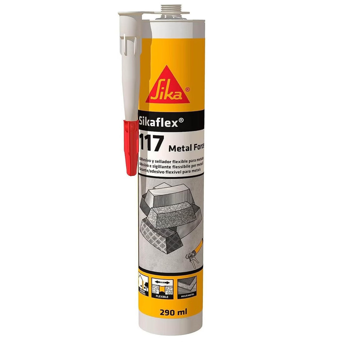 Sika Sikaflex-117 Metal Force adhesivo para metales en cartucho de 290 ml