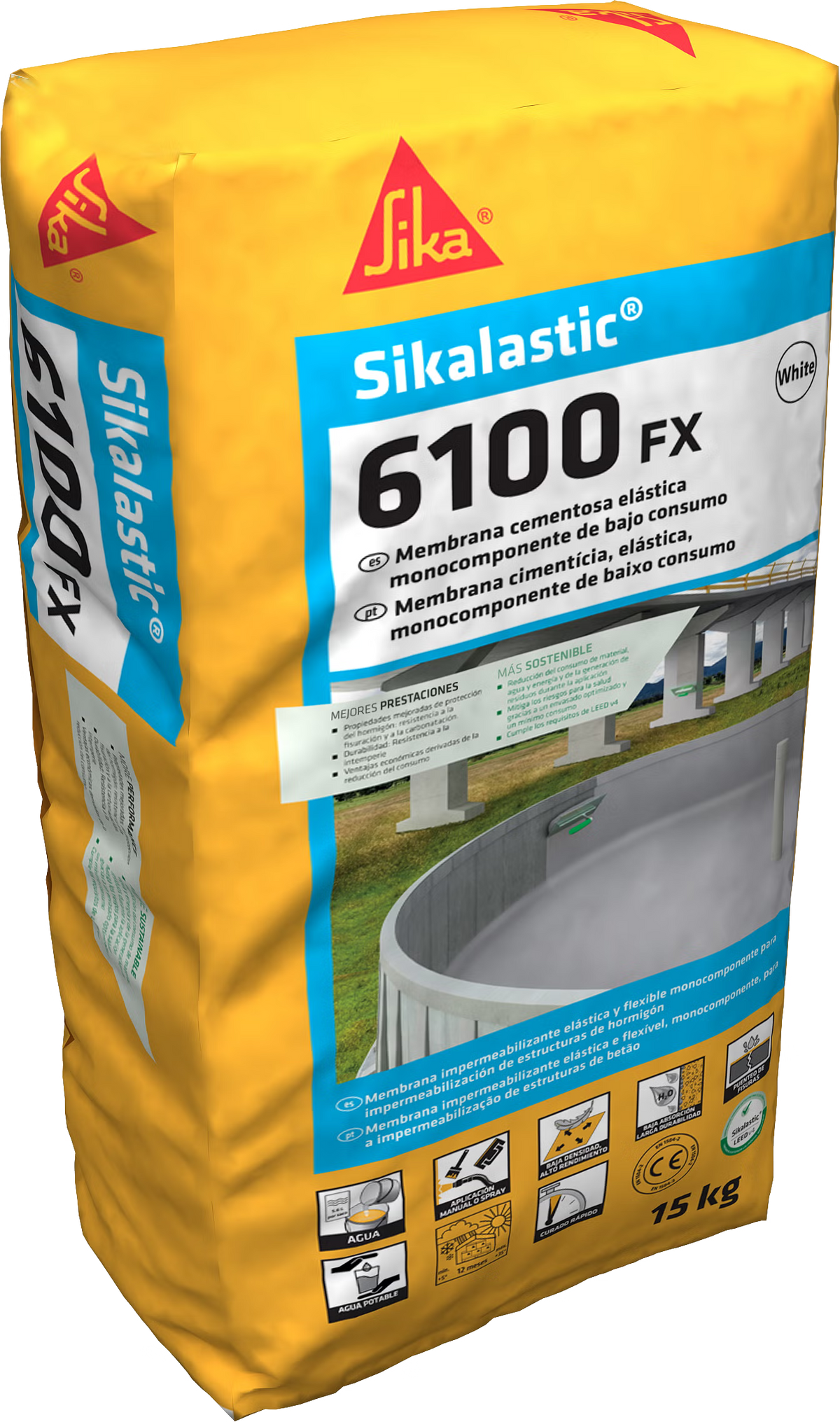 Sika Sikalastic-6100 FX mortero impermeabilizante flexible en saco de 15 kg