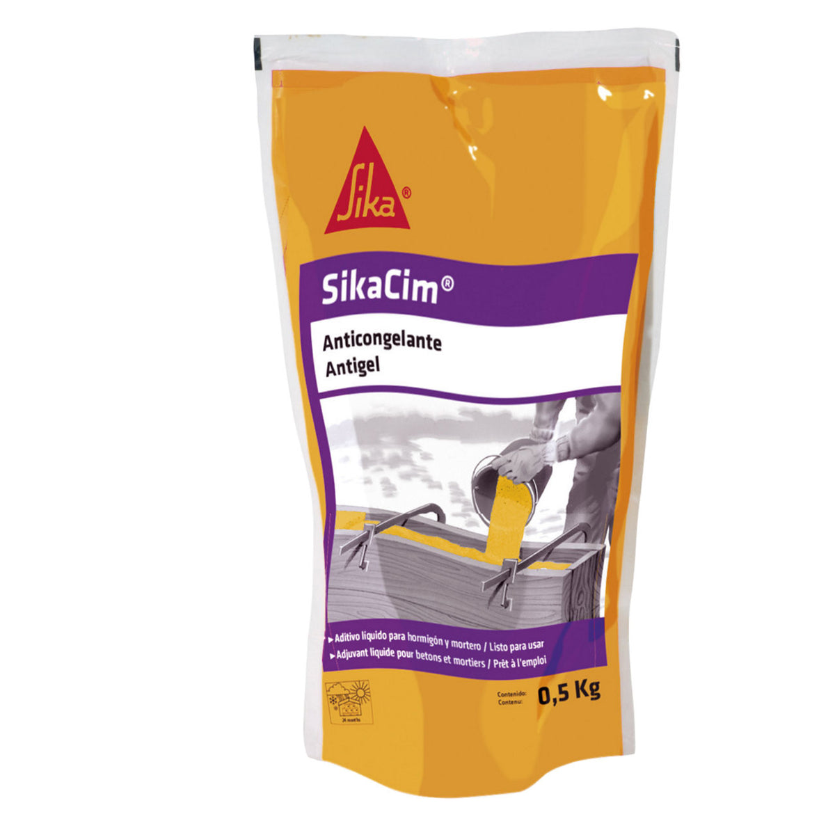Sika SikaCim Anticongelante aditivo para mortero y hormigón en bolsa de 500 ml