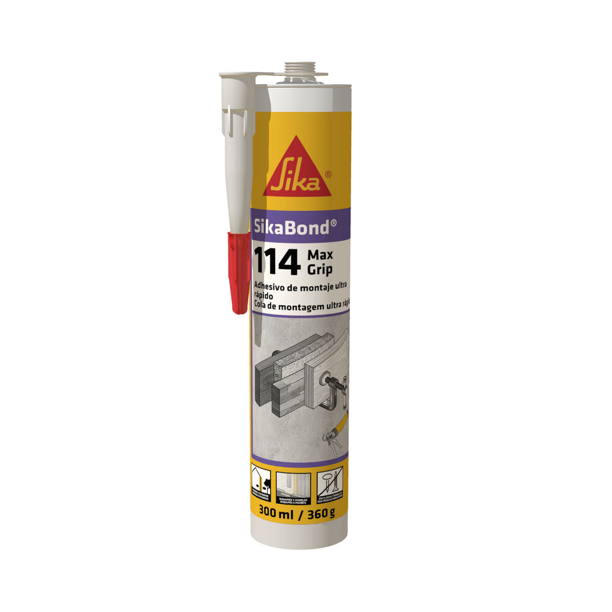 Sika SikaBond-114 Max Grip adhesivo de montaje en cartucho de 300 ml