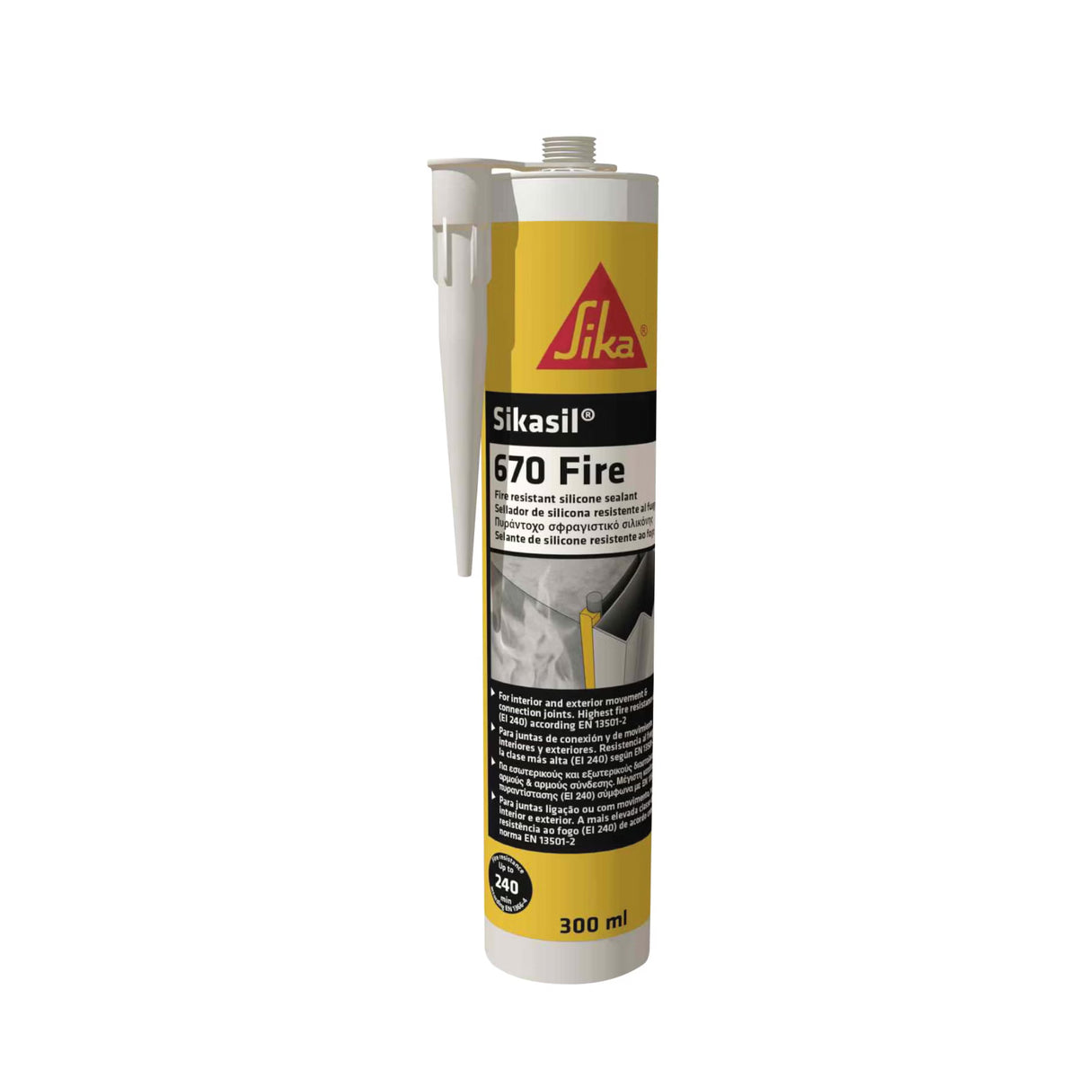 Sika Sikasil-670 Fire silicona neutra cortafuego en cartucho de 300 ml