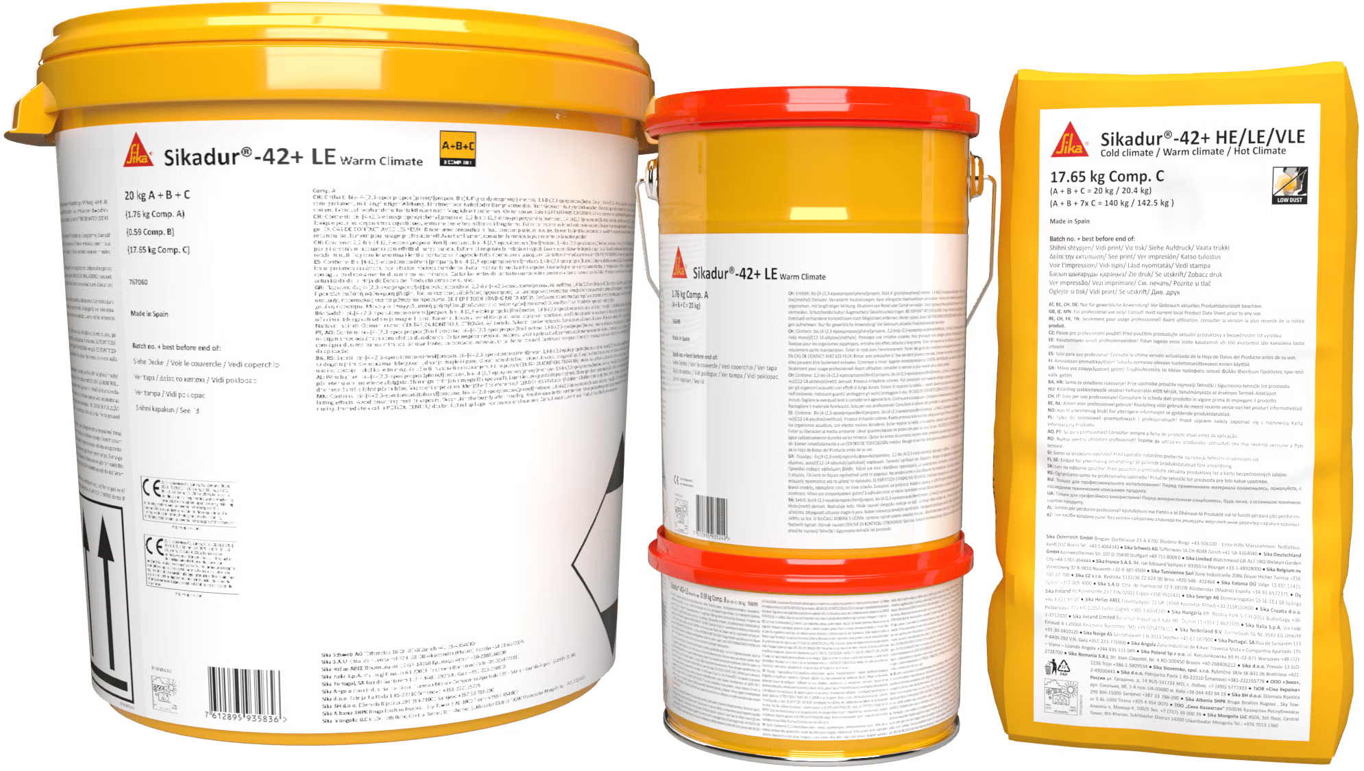 Sika Sikadur-42+ LE Warm Climate grout epoxi de tres componentes en cubo