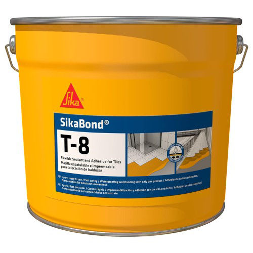 SikaBond-T8 adhesivo impermeabilizante para baldosas en cubo
