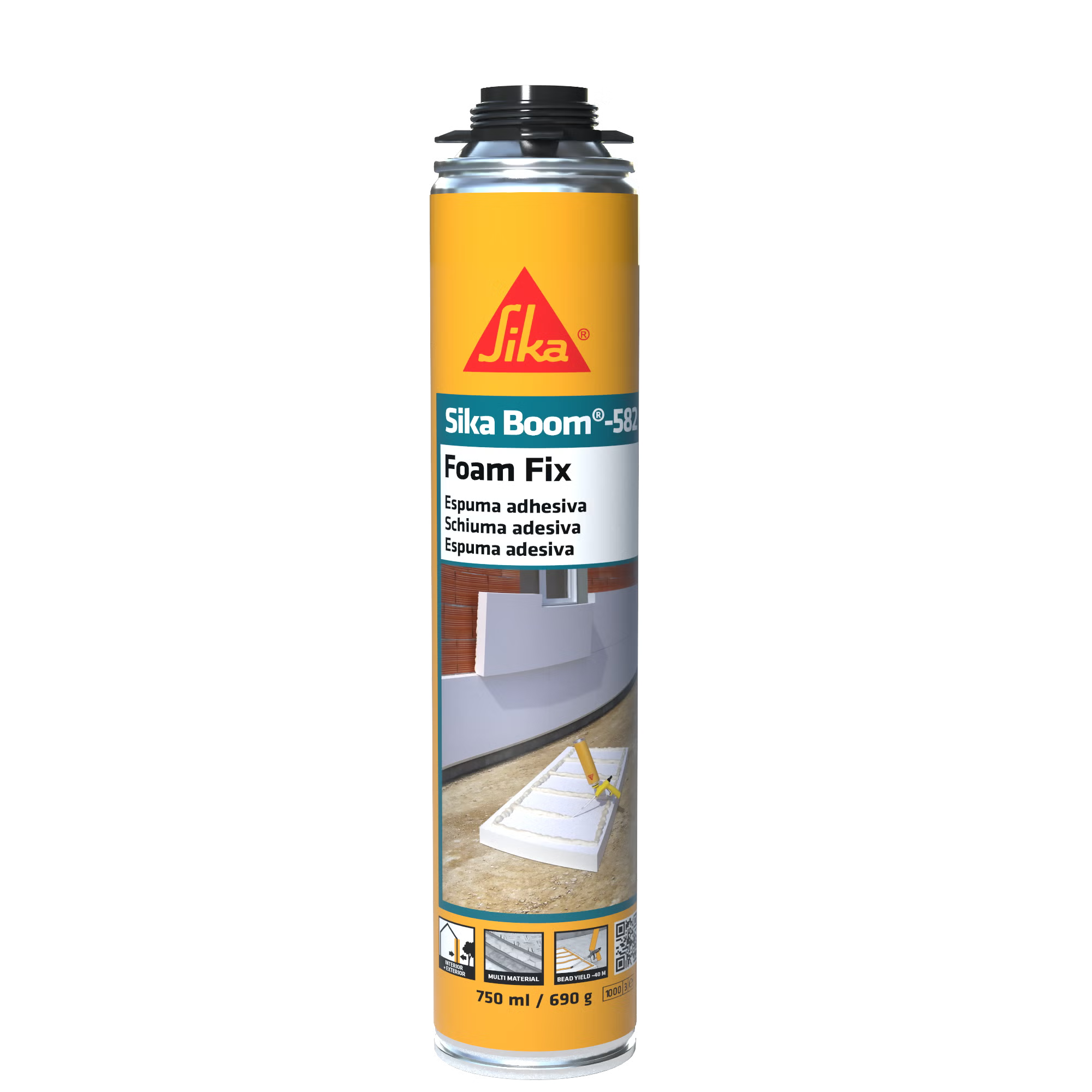 Sika Boom-582 espuma adhesiva de poliuretano para paneles aislantes en bote de 750 ml