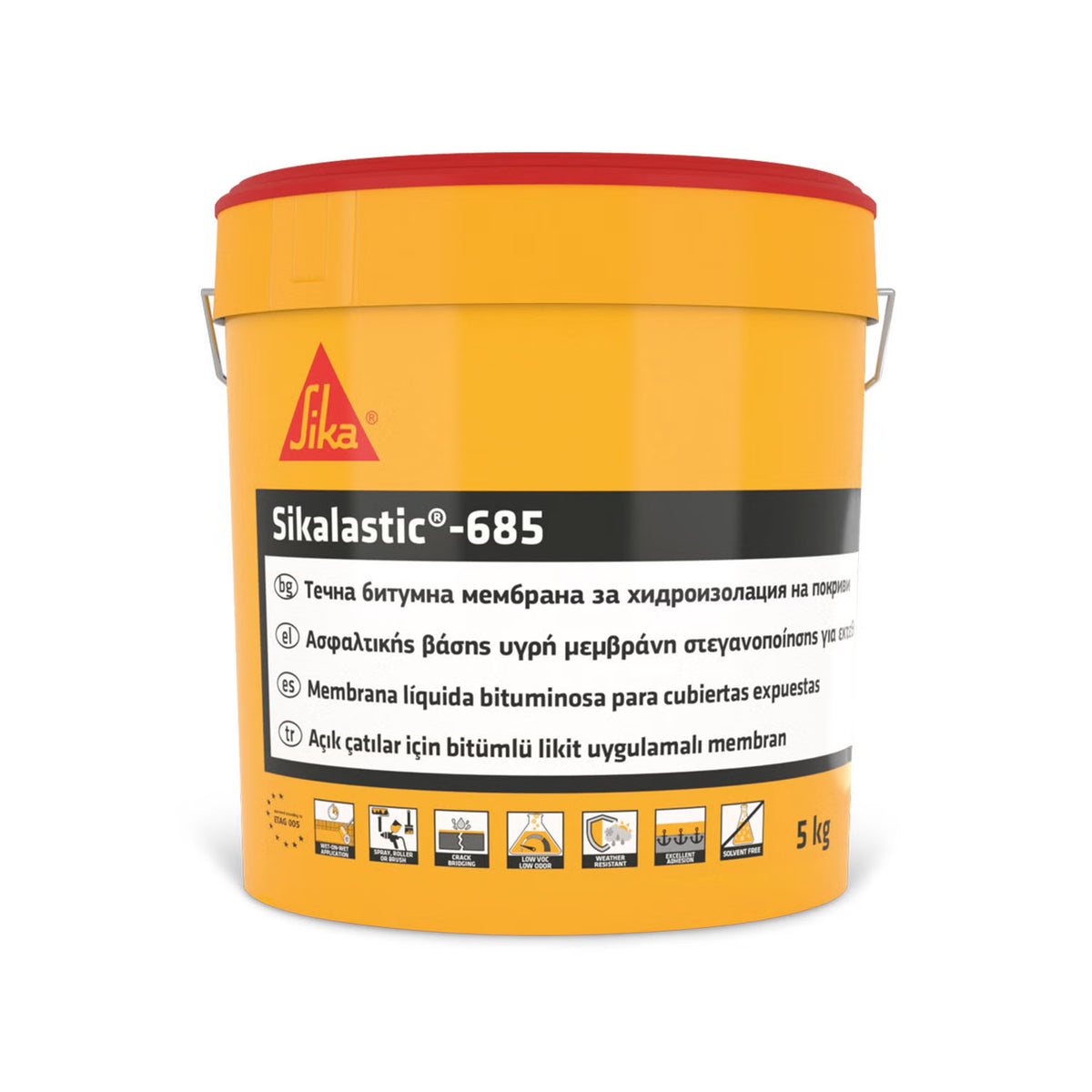 Sika Sikalastic-685 membrana líquida bituminosa para cubiertas en cubo