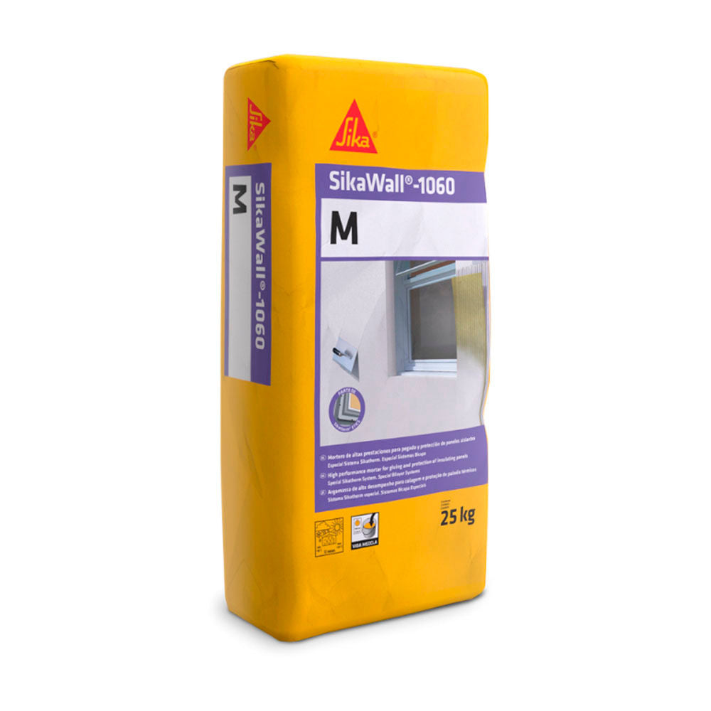 SikaWall-1060 M Coteterm M mortero adhesivo blanco para SATE en saco de 25 kg