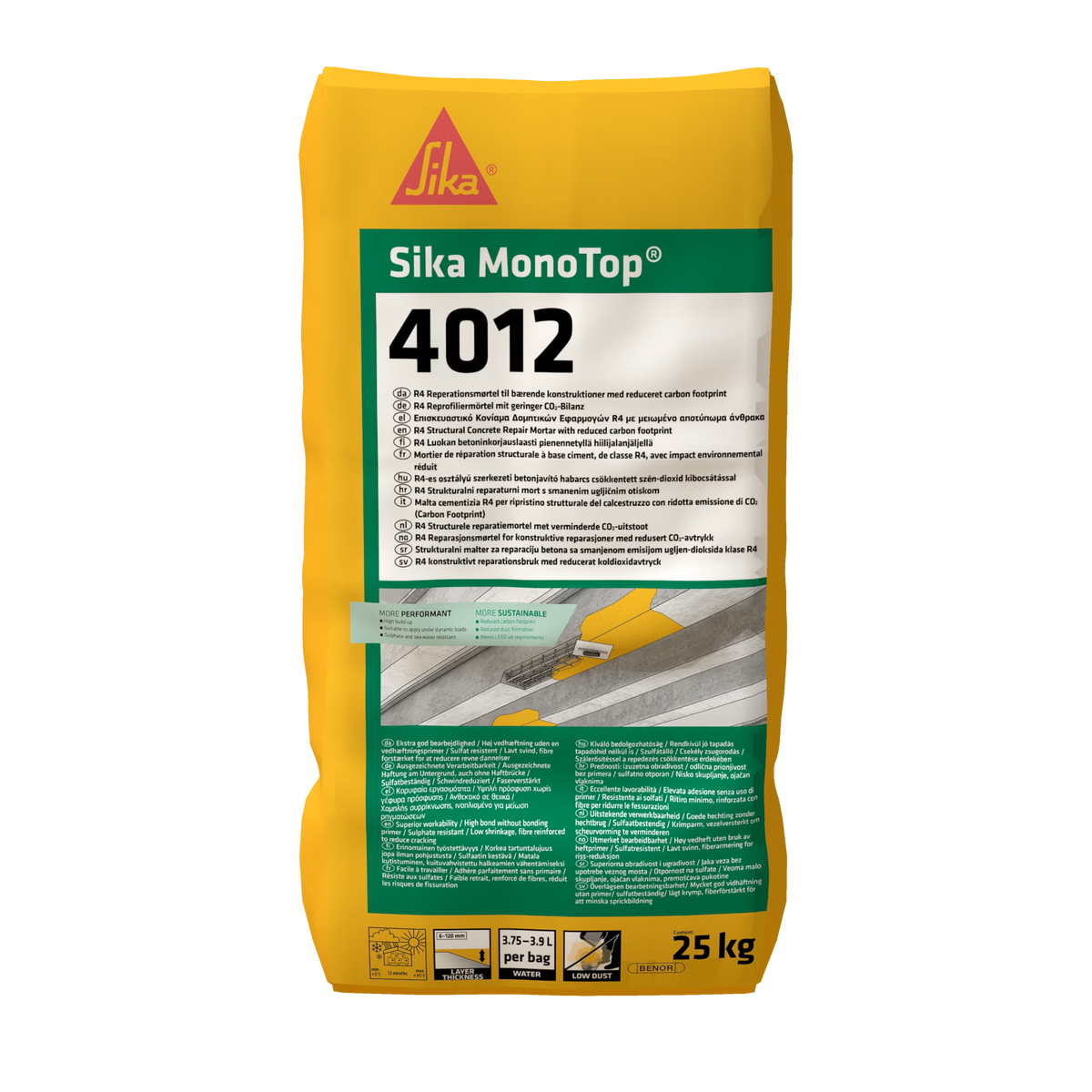 Sika MonoTop-4012 ES mortero de reparación estructural R4 en saco de 25 kg