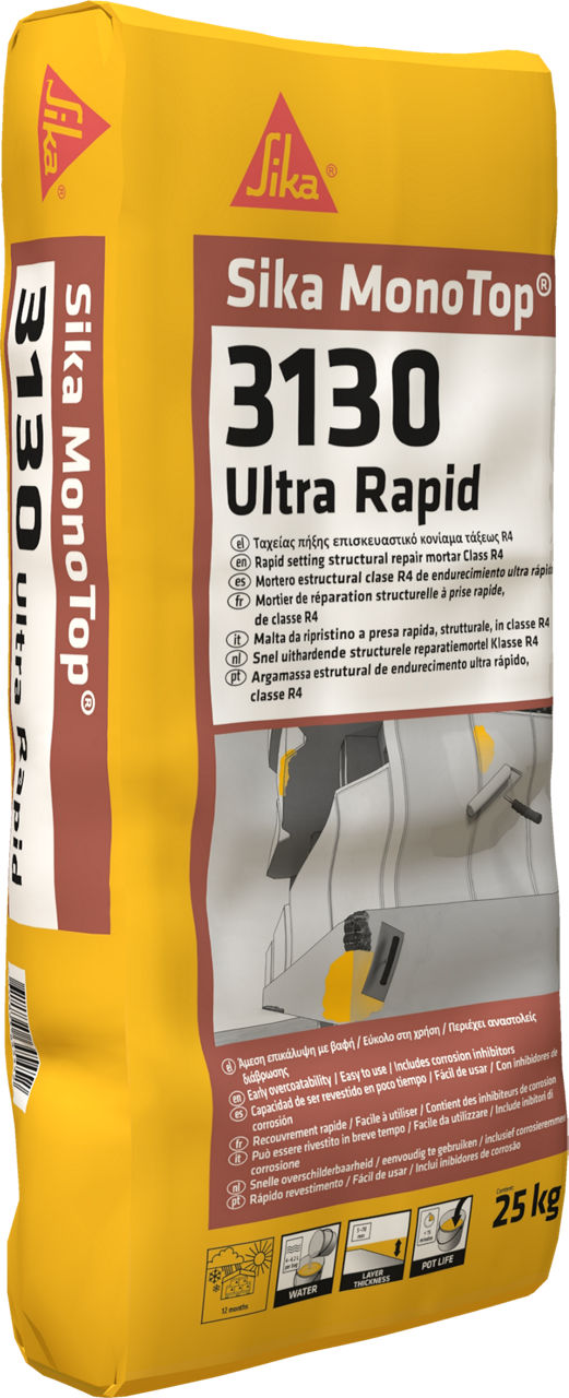 Sika MonoTop-3130 Ultra Rapid mortero de reparación rápido en saco de 25 kg