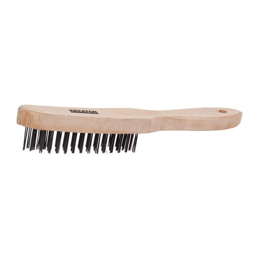 Brosse En Acier 4 Rangs Avec Manche En Bois