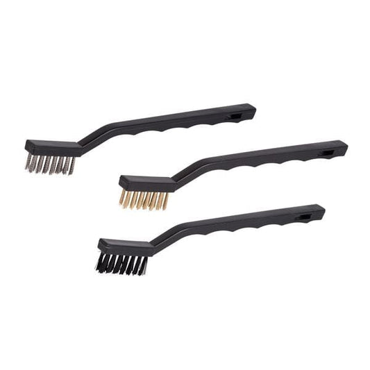 Lot de 3 Brosses Inox, Cuivre et Nylon Manche Ergonomique 3 Rangs